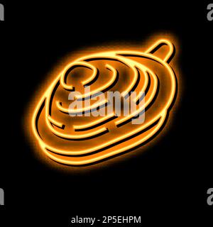 soft-shell clam neon glow icon illustration Stock Vector
