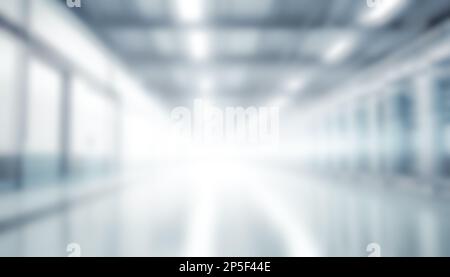 White blur abstract background from building hallway Stock Photo
