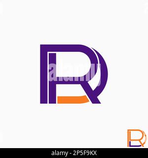 Logo design graphic concept creative premium free vector stock letter RD handwriting double sans serif font on connection initial or monogram Stock Vector