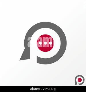 Logo design graphic concept creative abstract premium free vector stock simple and unique letter P font on chat symbol initial or communication Stock Vector