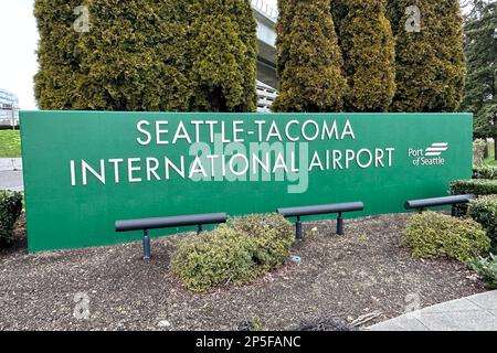 Seattle Information Sign A Port of Seattle sign at the Seattle Tacoma International Airport ...