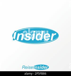 Logo design graphic concept creative premium free vector stock letter or word INSIDER sans serif font inside ellipse around typography monogram Stock Vector