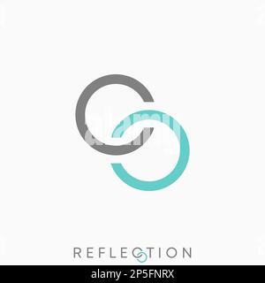 Logo design graphic concept creative abstract premium free vector stock unique letter CC or OO font connect like chain. Related to friendship or happy Stock Vector