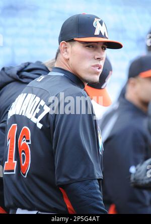 Miami Marlins' Jose Fernandez (16) pitches against the San Diego