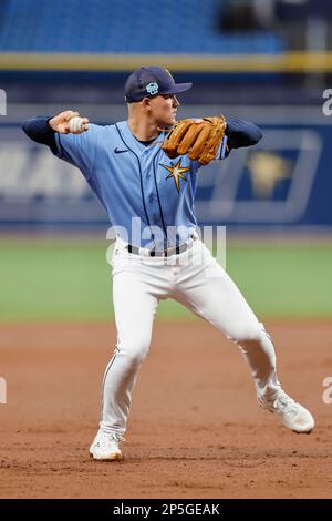Tampa Bay Rays' Curtis Mead (25) against the St. Louis Cardinals during the  ninth inning of a baseball game Wednesday, Aug. 9, 2023, in St. Petersburg,  Fla. (AP Photo/Chris O'Meara Stock Photo 