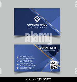 Professional business card design template for company or business. Two color simple but professional design. Compatible for business and personal use Stock Vector
