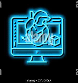 autocad 3d program neon glow icon illustration Stock Vector Image & Art ...