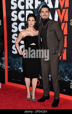 Josh Segarra, right, and wife Brace Rice attend the world premiere of ...