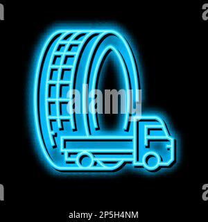 light truck tires neon glow icon illustration Stock Vector