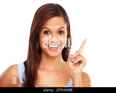 Shes simply gorgeous. Studio shot of an attractive young woman isolated on white. Stock Photo