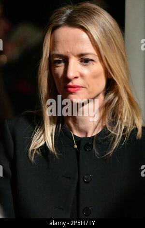 Delphine Arnault attending the Louis Vuitton Womenswear Spring/Summer 2021  show as part of Paris Fashion Week in Paris, France on October 6, 2020.  Photo by Denis Guignebourg/ABACAPRESS.COM Stock Photo - Alamy