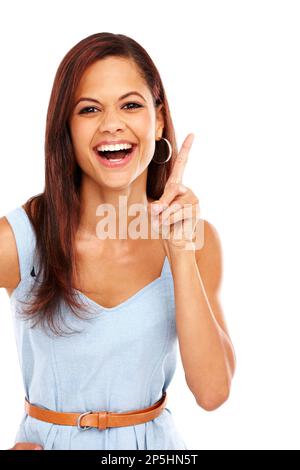 Shes simply gorgeous. Studio shot of an attractive young woman isolated on white. Stock Photo