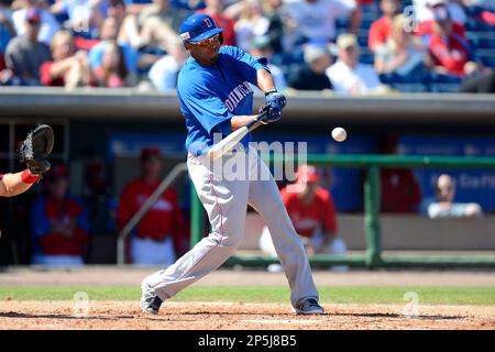 MIAMI, FL - MARCH 11: Dominican Republic outfielder Starling Marte (6) and  Dominican Republic outfielder Nelson Cruz (23) on a fielding error in  center field on a long ball by United States