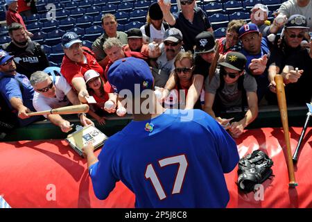 MIAMI, FL - MARCH 11: Dominican Republic outfielder Starling Marte (6) and  Dominican Republic outfielder Nelson Cruz (23) on a fielding error in  center field on a long ball by United States