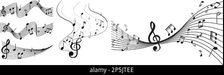 Set of music notes  illustration Stock Vector