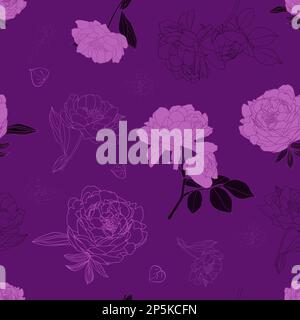 Floral seamless pattern elegant boho hand drawn style vector Stock Vector