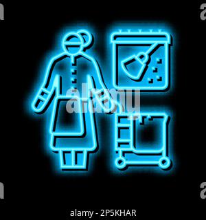 regular cleaning neon glow icon illustration Stock Vector