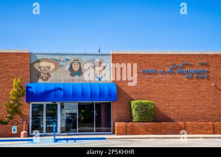 Truth or Consequences, NM, USA - May 2, 2022: Our Heritage local bank Stock Photo