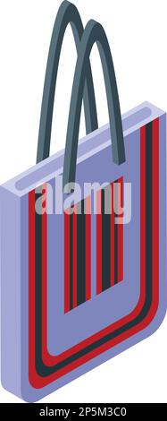Fabric eco bag icon isometric vector. Handle cloth. Ecobag canvas Stock Vector