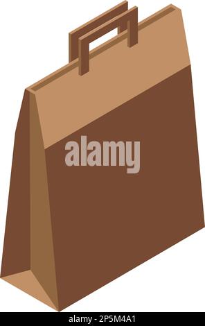 Paper bag icon isometric vector. Fabric cotton. Canvas cloth Stock Vector