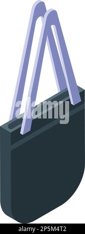 Black eco bag icon isometric vector. Fabric cotton. Gift retail Stock Vector