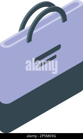 Paper eco bag icon isometric vector. Fabric cotton. Handle shop Stock Vector