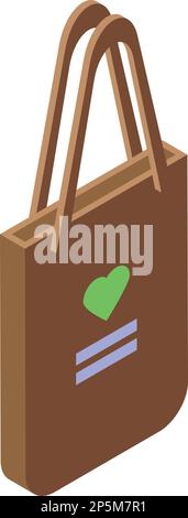 Ecological bag icon isometric vector. Eco fabric. Cotton handle Stock Vector