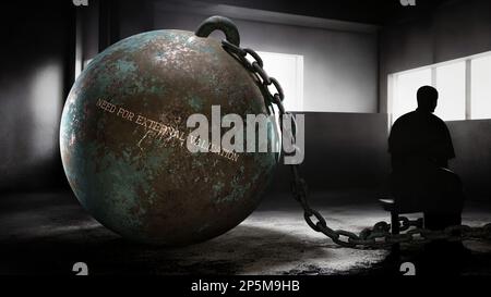 Need for external validation and intimate, silent and lonely suffering human soul. Separated from the world in it's own pain.,3d illustration Stock Photo