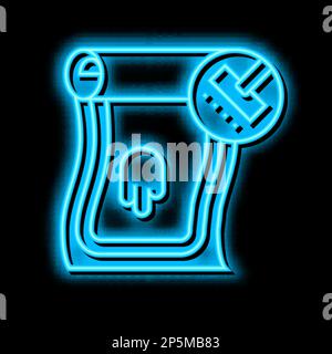 carpet cleaning neon glow icon illustration Stock Vector