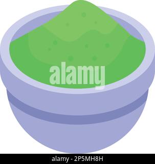 Basil powder icon isometric vector. Fresh herb. Aromatic plant Stock Vector