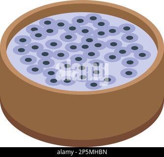 Basil soup icon isometric vector. Fresh herb. Cooking food Stock Vector