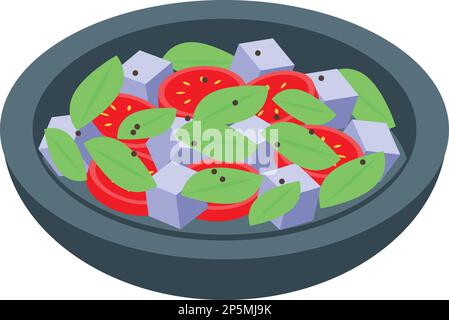 Basil salad icon isometric vector. Leaf fresh. Aromatic herb Stock Vector