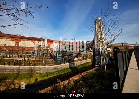 Mayfield park in Manchester city centre Stock Photo