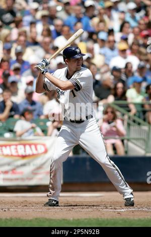 MILWAUKEE, WI - JUNE 22: Right fielder Nick Markakis #21 of the Baltimore  Orioles follows through on his swing at home plate against the Milwaukee  Brewers at Miller Park on June 22