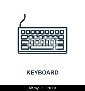 Keyboard line icon. Monochrome simple Keyboard outline icon for templates, web design and infographics Stock Vector
