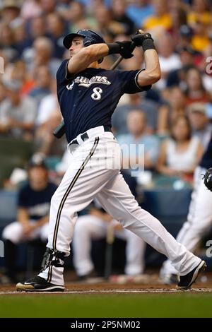 PHOENIX, AZ - MARCH 08: Brewers Ryan Braun bats during a spring training  game between the Arizona Diamondbacks and the Milwaukee Brewers on March 8,  2019 at American Family Fields of Phoenix