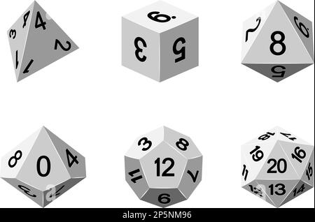 Game Dice Illustration Roleplaying Board Game Set Stock Vector