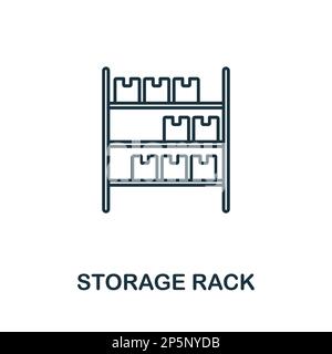 Storage Rack line icon. Monochrome simple Storage Rack outline icon for templates, web design and infographics Stock Vector