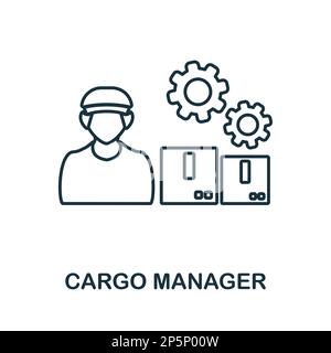 Cargo Manager line icon. Monochrome simple Cargo Manager outline icon for templates, web design and infographics Stock Vector