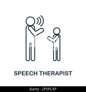 Speech Therapist line icon. Monochrome simple Speech Therapist outline icon for templates, web design and infographics Stock Vector