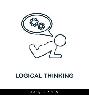 Logical Thinking line icon. Monochrome simple Logical Thinking outline icon for templates, web design and infographics Stock Vector