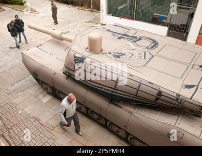 Decin, Czech Republic. 06th Mar, 2023. Inflatable Abrams decoys in ...