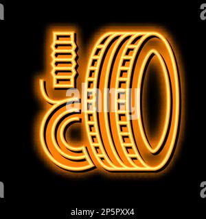 vulcanized rubber thermoset neon glow icon illustration Stock Vector
