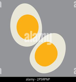 Cartoon egg isolated on white background.  boiled. Vector illustration. Eggs Stock Vector
