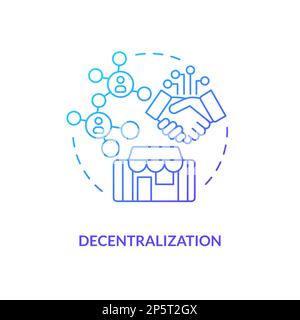 Decentralization blue gradient concept icon Stock Vector