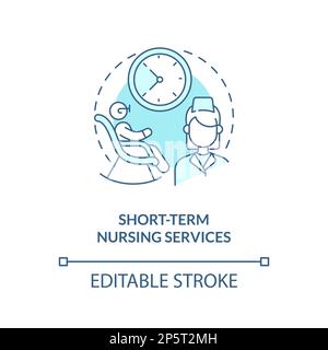 Short-term nursing services blue concept icon Stock Vector