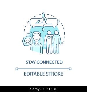 Stay connected blue concept icon Stock Vector