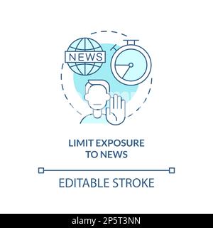 Limit exposure to news blue concept icon Stock Vector