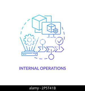 Internal operations blue gradient concept icon Stock Vector