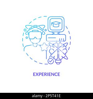 Experience blue gradient concept icon Stock Vector